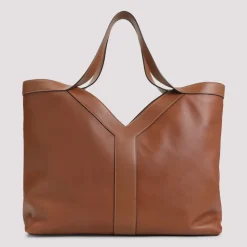 Braune Leder Y Schultertasche
