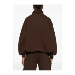 Braune Reißverschluss-Outerwear Mit Kordelzug