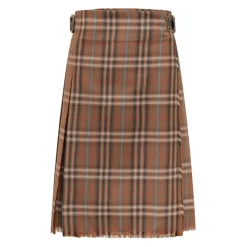 Buckled Pleated Midi Skirt
