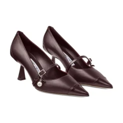Burgund Perle T-Riemen Flats