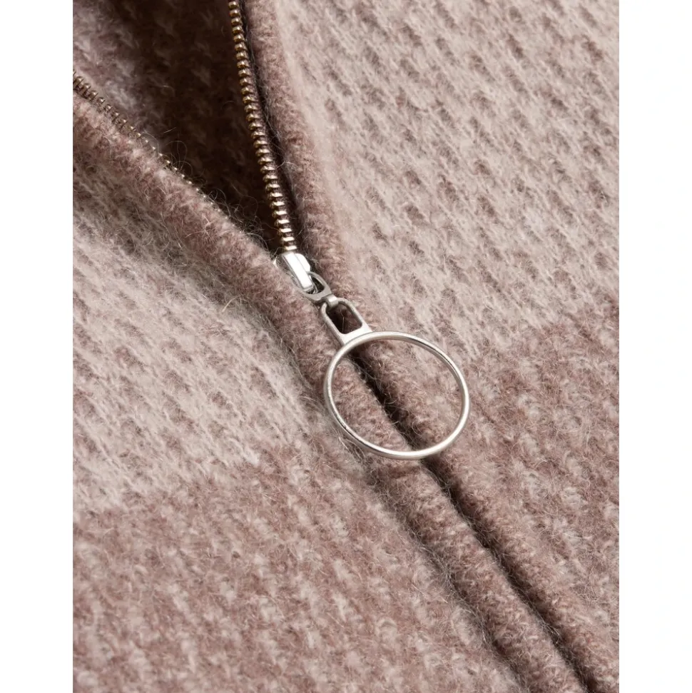 Burgunder Strickjacke mit Reißverschluss