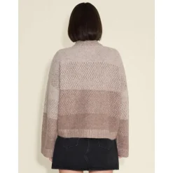 Burgunder Strickjacke mit Reißverschluss