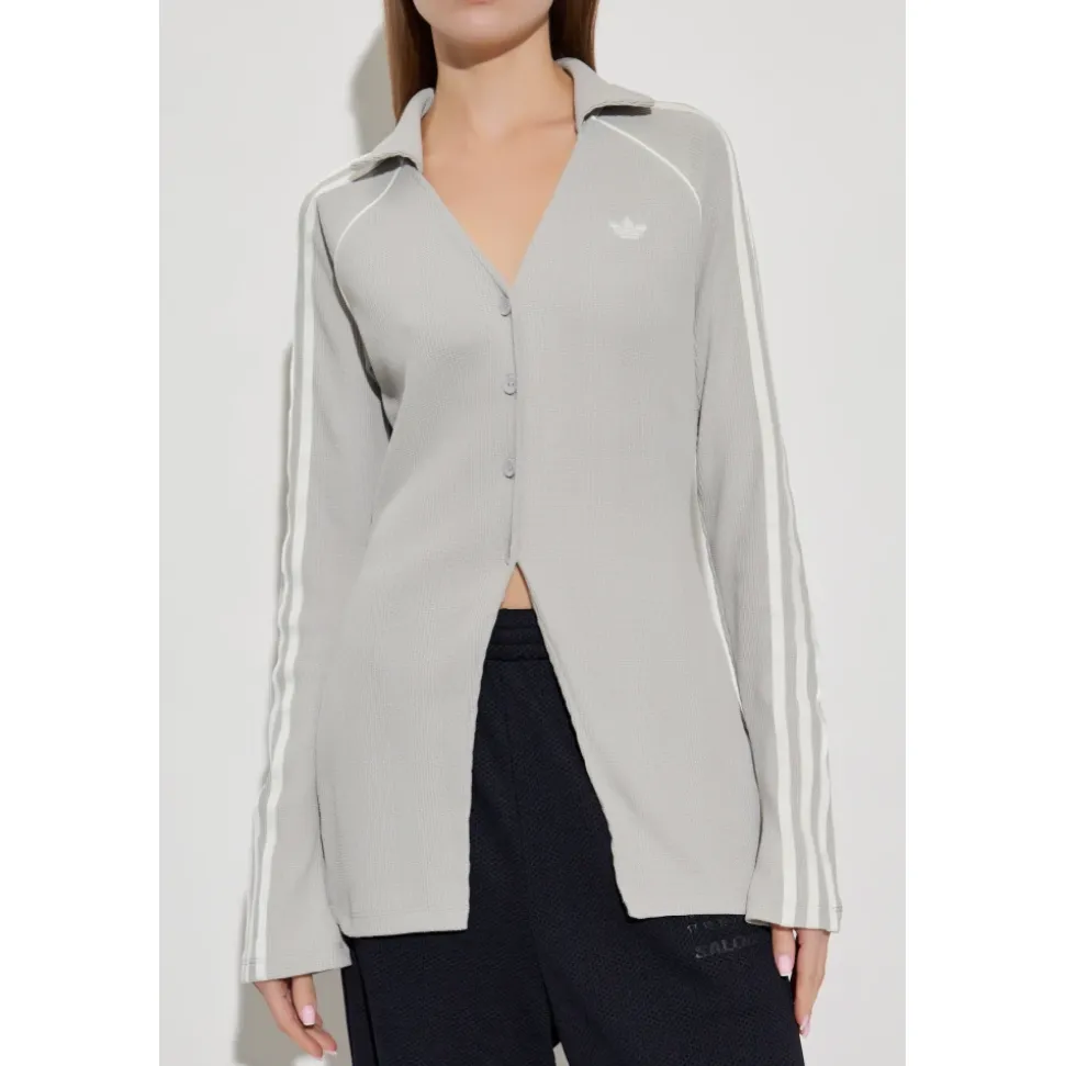 Button-Down Waffeloberteil