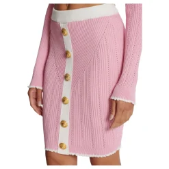 Buttoned Knit Skirt