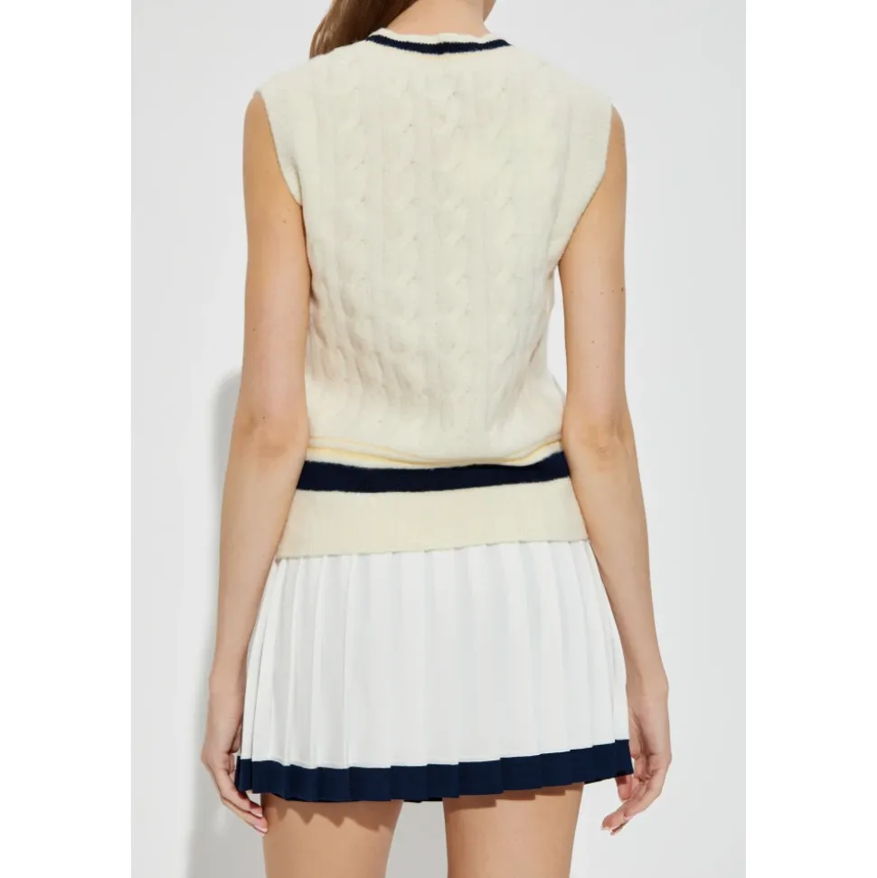 Cable Knit Wool Sweater Vest