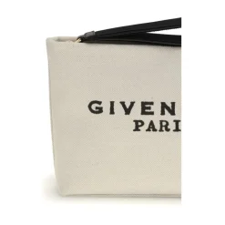 Canvas Pochette mit Lederriemen