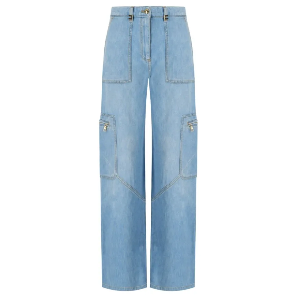 Cargo Jeans mit Reißverschlusstaschen