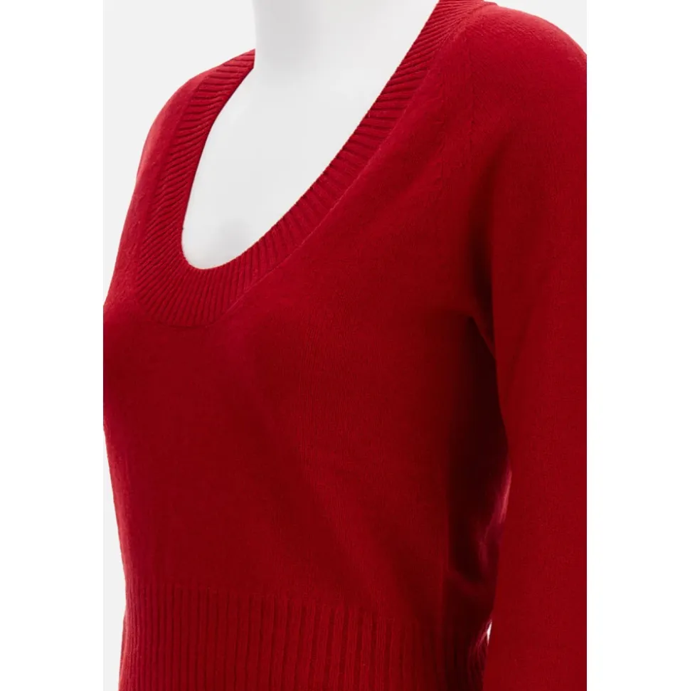 Cashmere-Pullover mit tiefem Ausschnitt