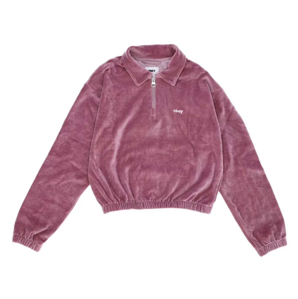 Chenille High Neck Sweatshirt Flieder