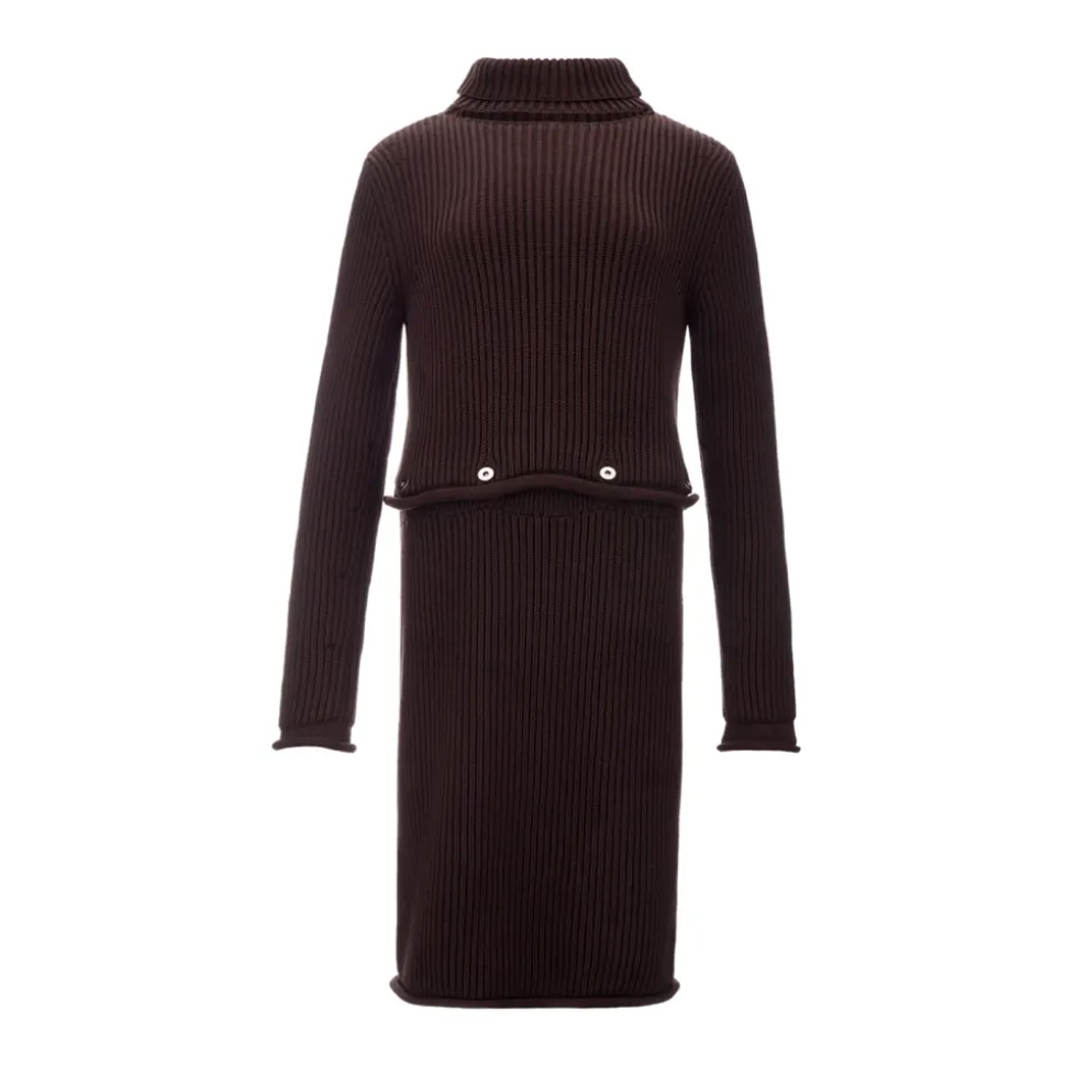 Chunky Baumwoll-Rippstrickkleid