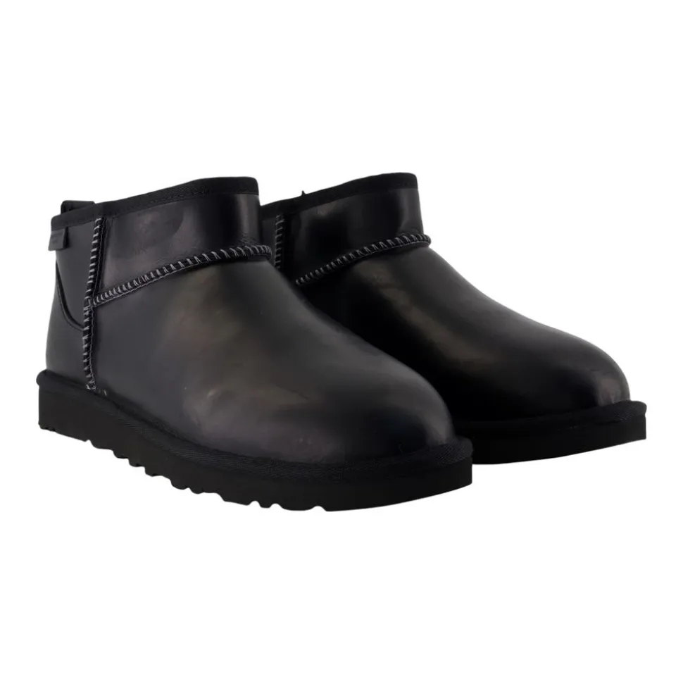 Classic Ultra Mini Leder Regen Stiefeletten