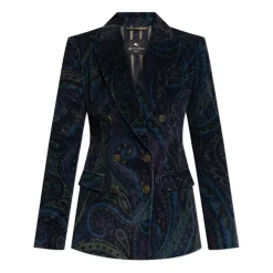 Cord-Blazer mit dekorativem Muster