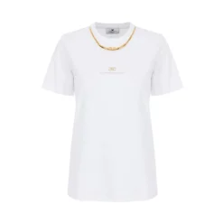 Cotton Jersey T-Shirt mit Halskette