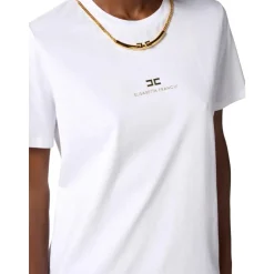 Cotton Jersey T-Shirt mit Halskette