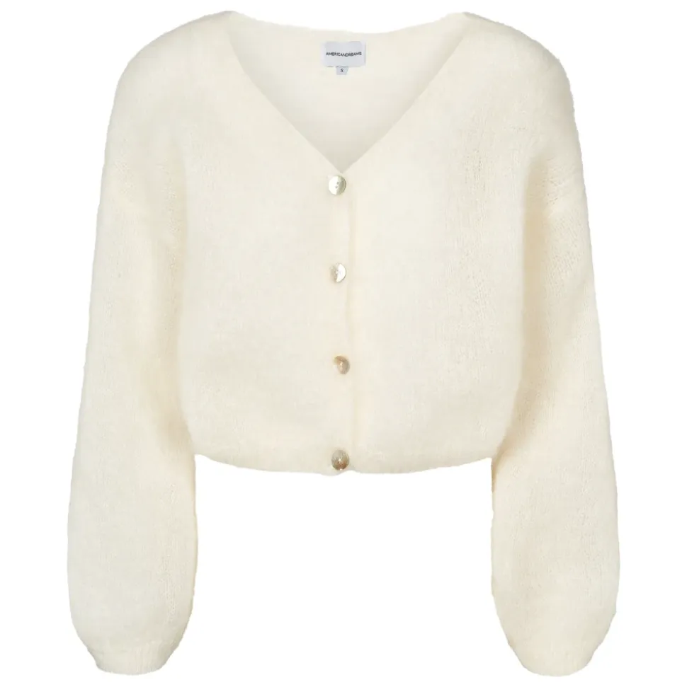 Cropped Cardigan Mohair mit Knopfverschluss