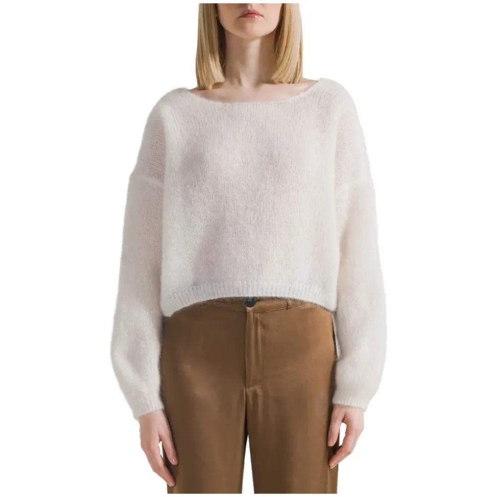 Cropped Cardigan Mohair mit Knopfverschluss