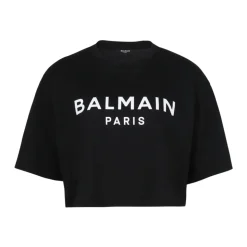 Cropped T-Shirt mit Logo-Print