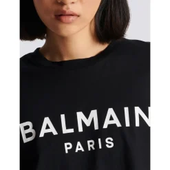 Cropped T-Shirt mit Logo-Print