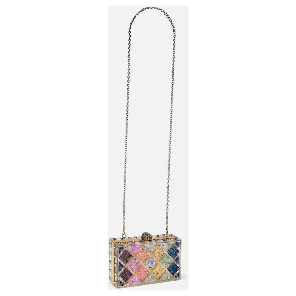 Crystal Quilt Box Clutch