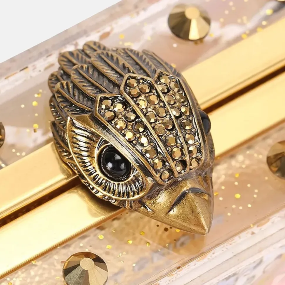 Crystal Quilt Box Clutch