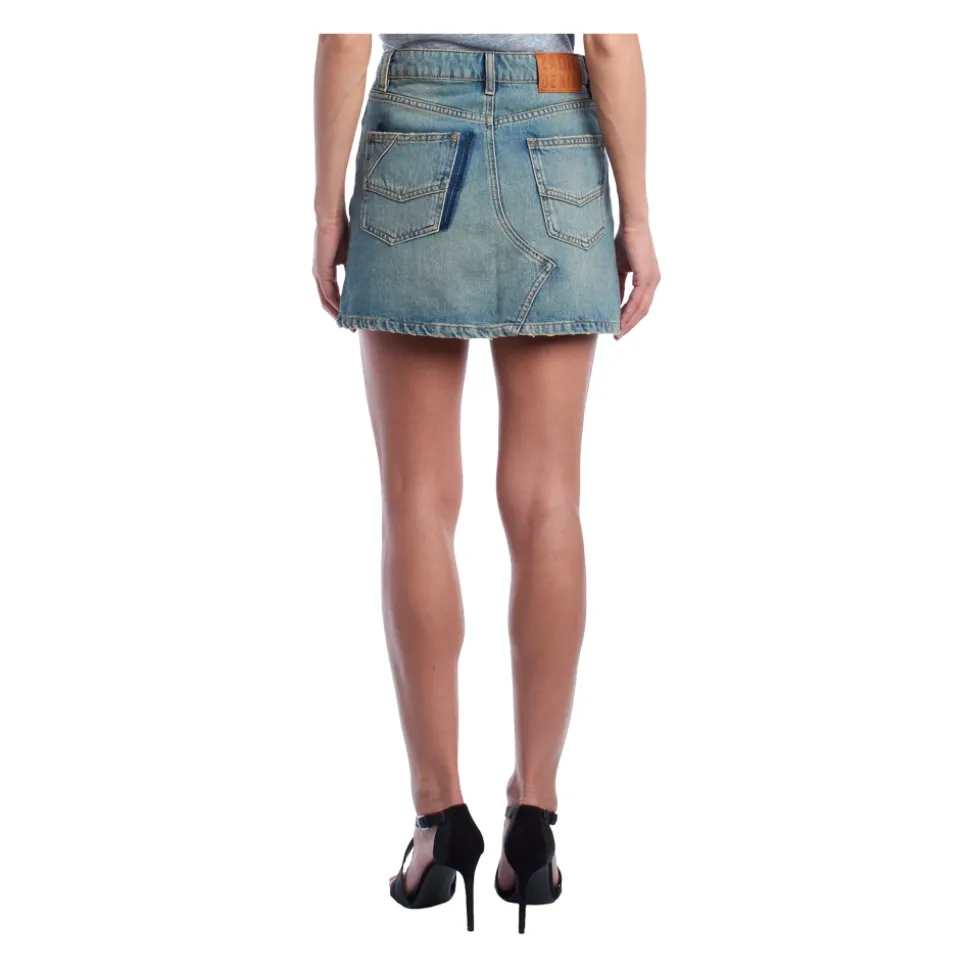 Denim Minirock mit Used-Look