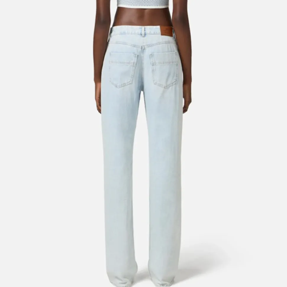 Denim Palazzo Hose mit Schmuckdetails