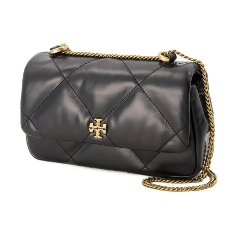 Diamant Quilt Mini Flap Tasche in Schwarz
