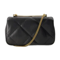 Diamant Quilt Mini Flap Tasche in Schwarz