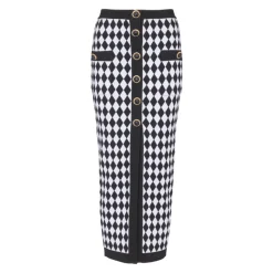 Diamond Jacquard Midi-Rock