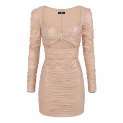 Drapiertes Mini-Kleid aus laminiertem Jersey