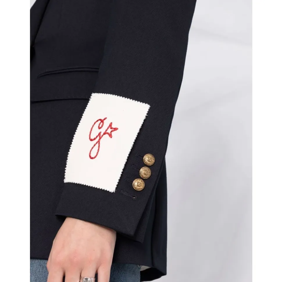 Dunkelblaue Doppelreihige Blazer