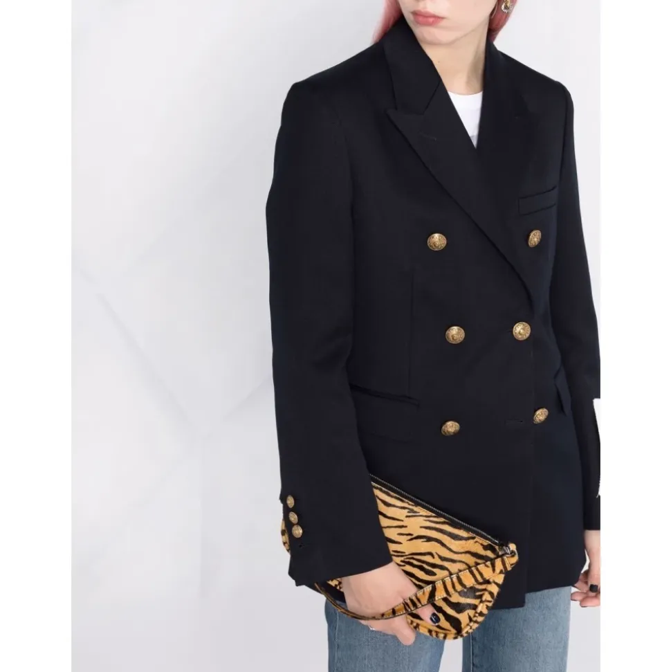 Dunkelblaue Doppelreihige Blazer