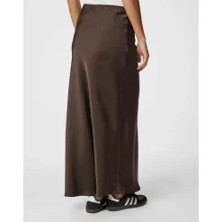 Dunkelbrauner Vicky Heavy Satin Rock