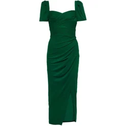 Dunkelgrünes Iris Midi Kleid