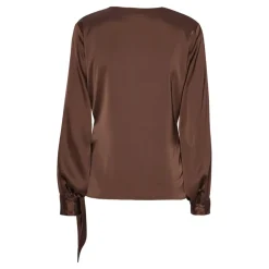 Elegante Braune Bluse mit Asymmetrischem Schnitt