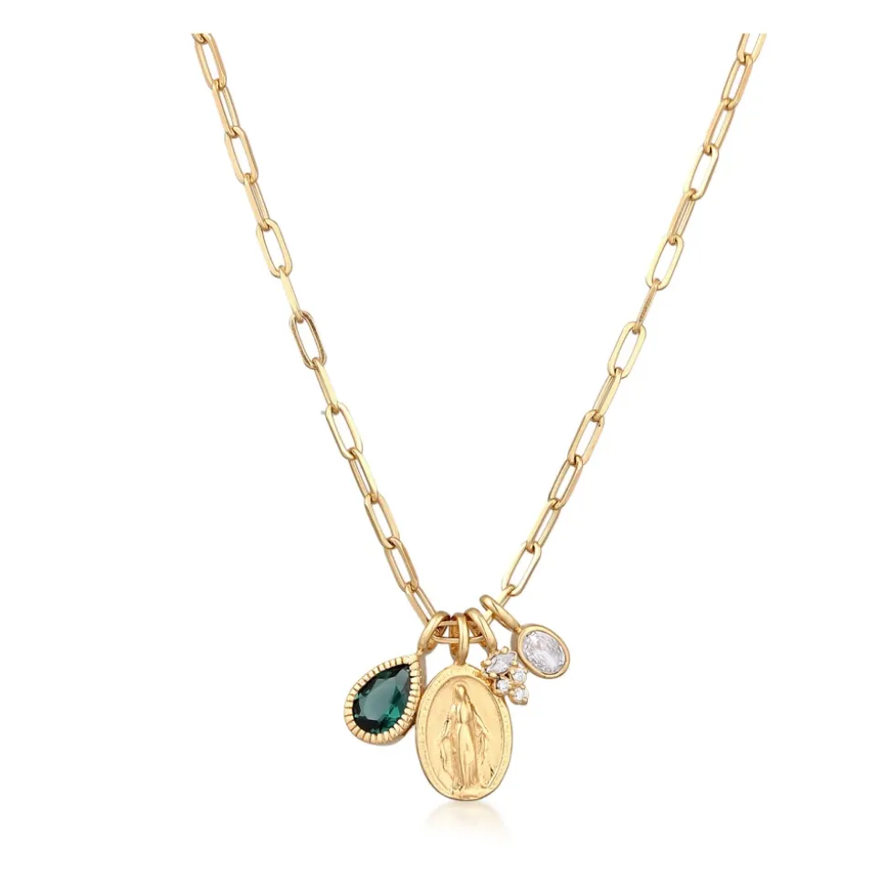 Elegante Halskette mit Marienmedaillon-Anhänger