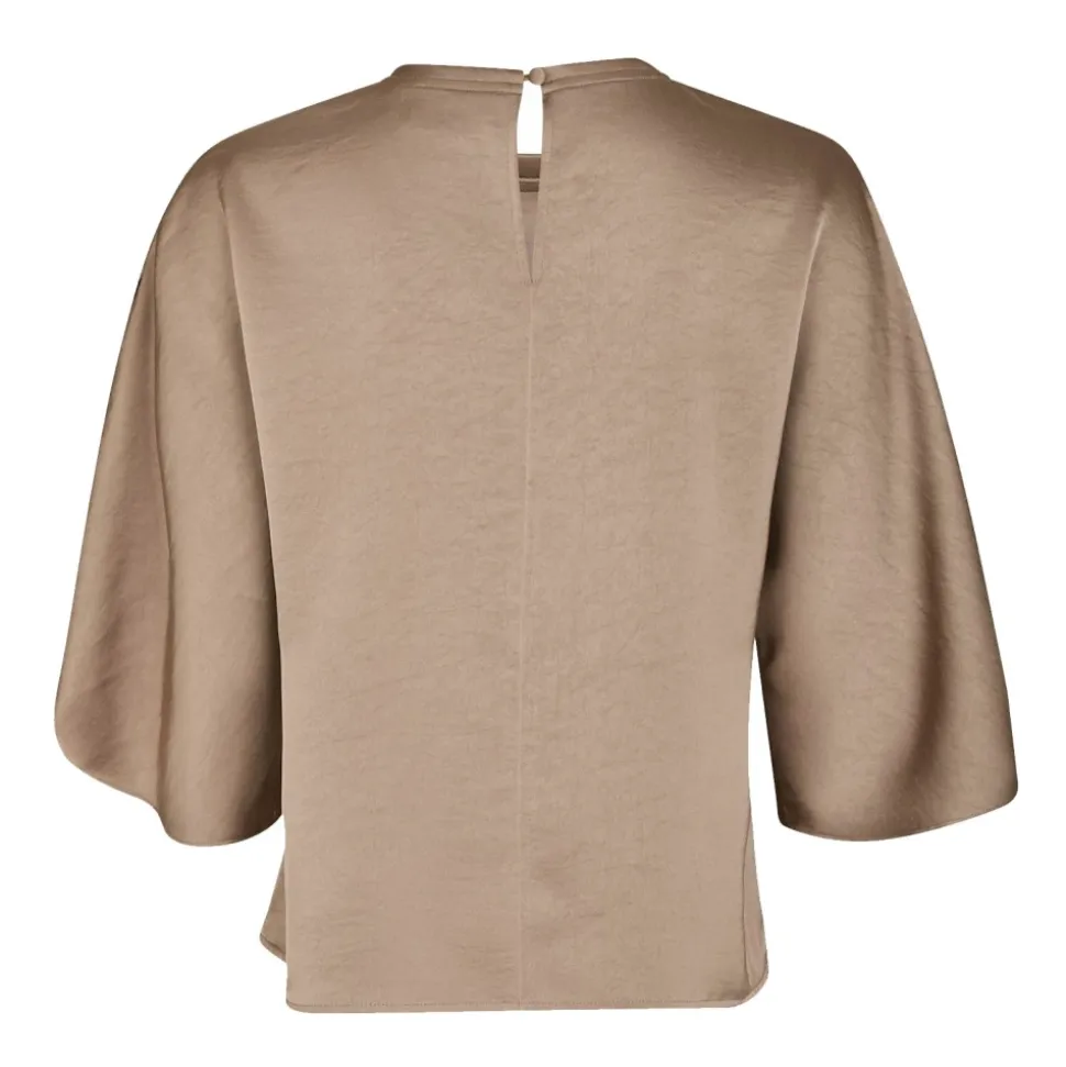 Elegante Sateen Bluse Dark Taube