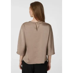 Elegante Sateen Bluse Dark Taube