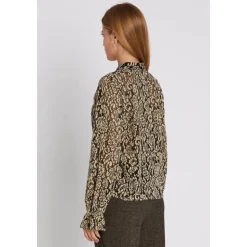 Elegante Schwarze Spitzenbluse