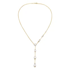 Elegante Y-Halskette mit Süßwasserperlen