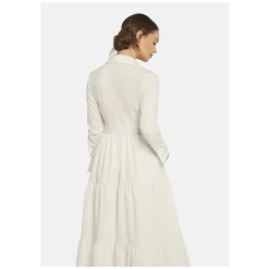 Elegantes Hemdblusenkleid mit Kristallknöpfen