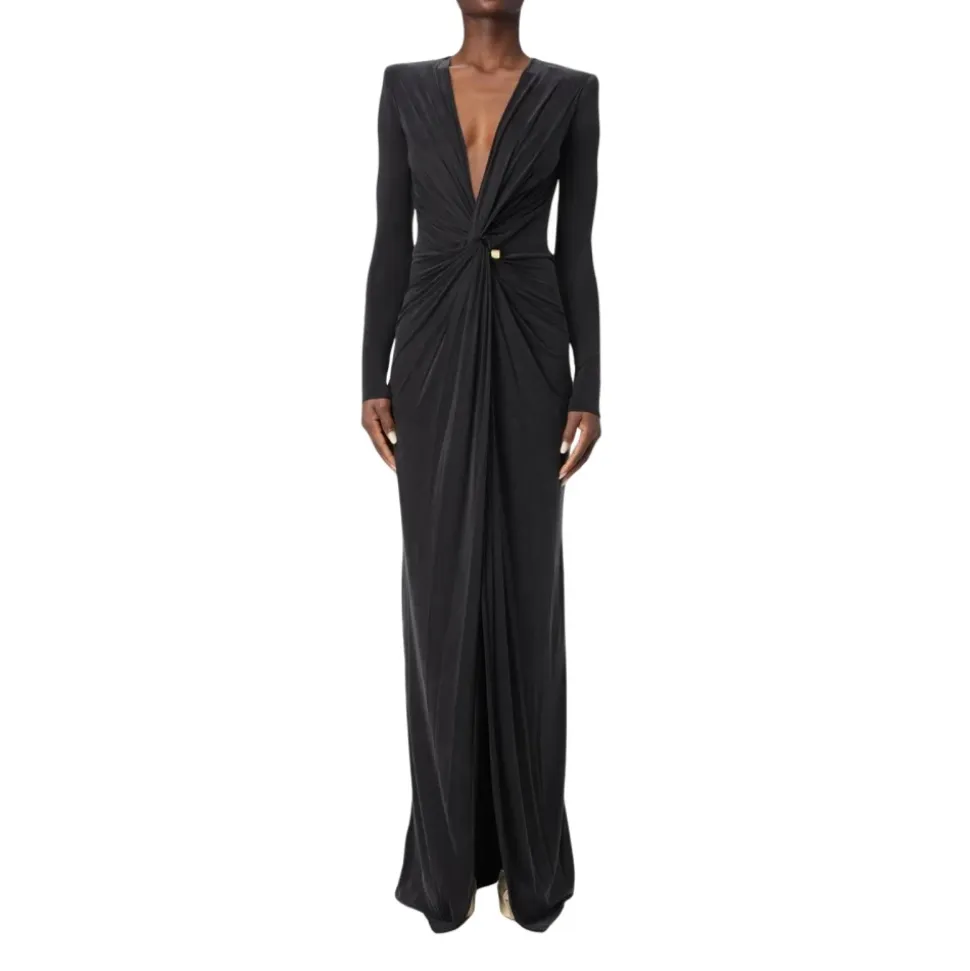 Elegantes Maxi-Abendkleid mit Drapierung