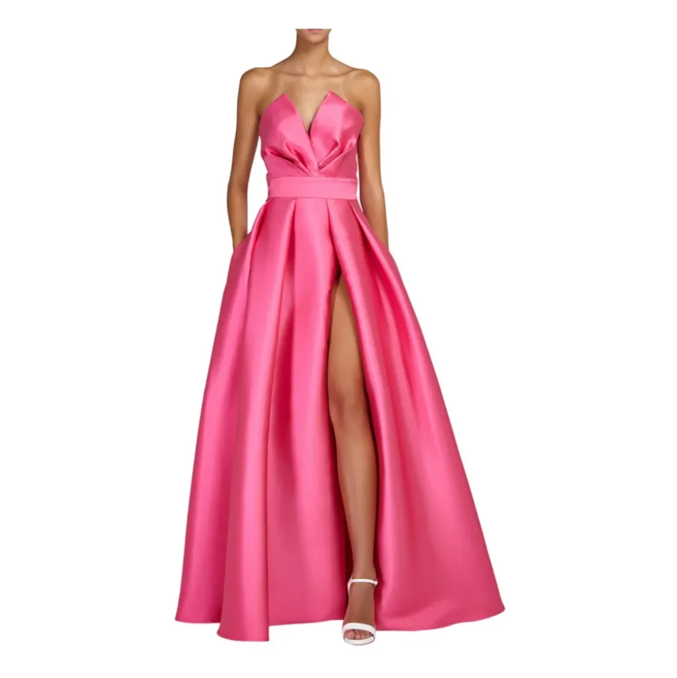 Elegantes Rosa Langes Kleid