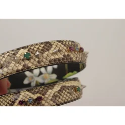 Exotisches Leder Kristalle Wendbarer Riemen