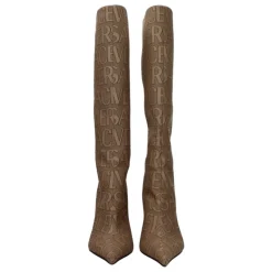Fabric High Heel Boots