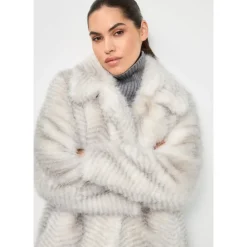 Faux Fur Mantel Natalie - Weiß