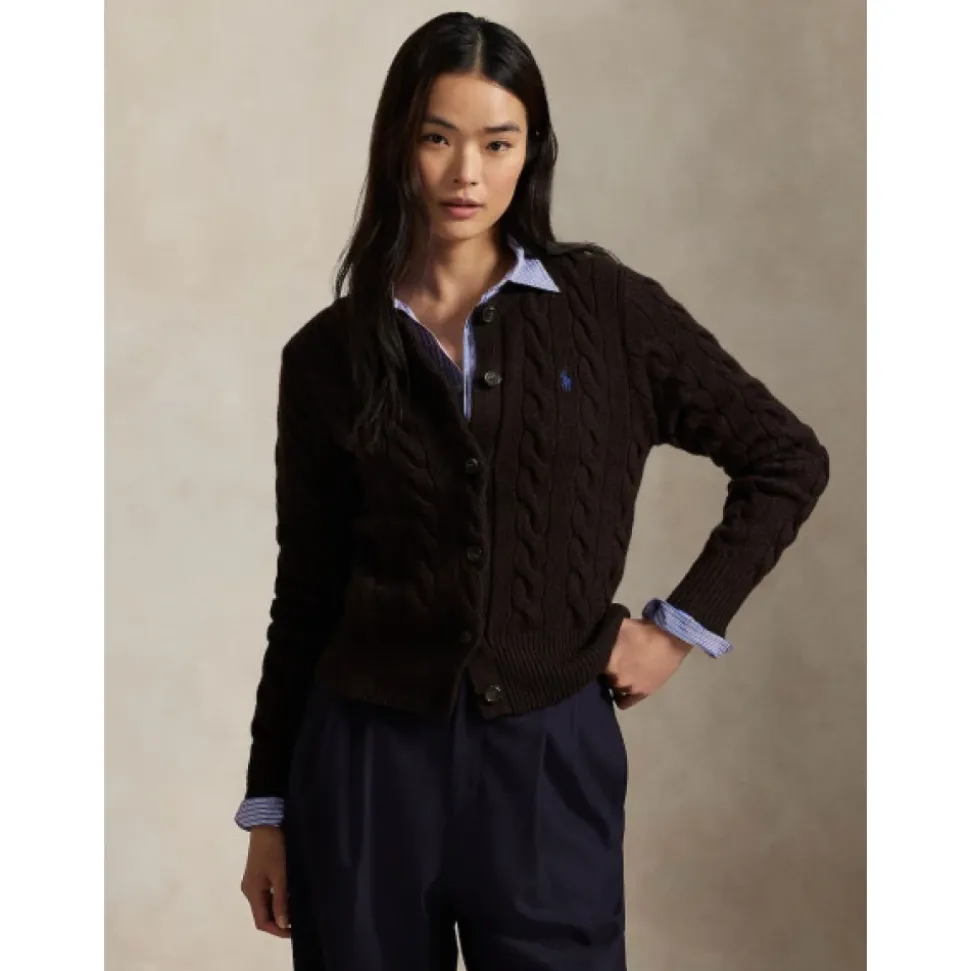 Feinstrick-Cardigan mit Zopfmuster
