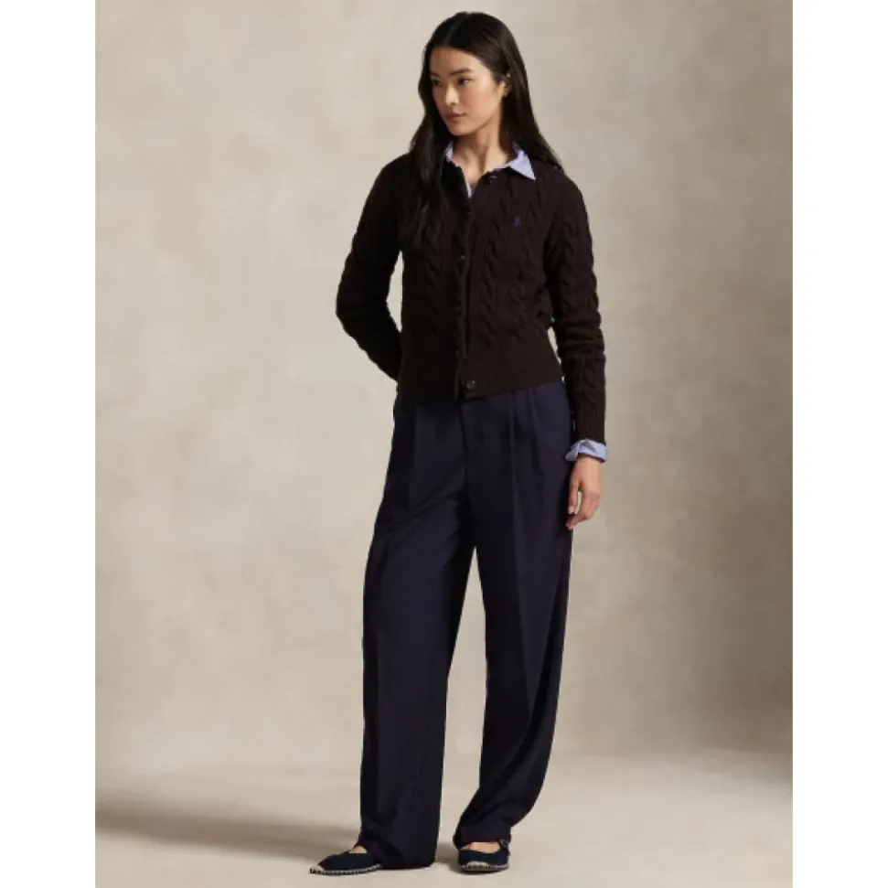 Feinstrick-Cardigan mit Zopfmuster