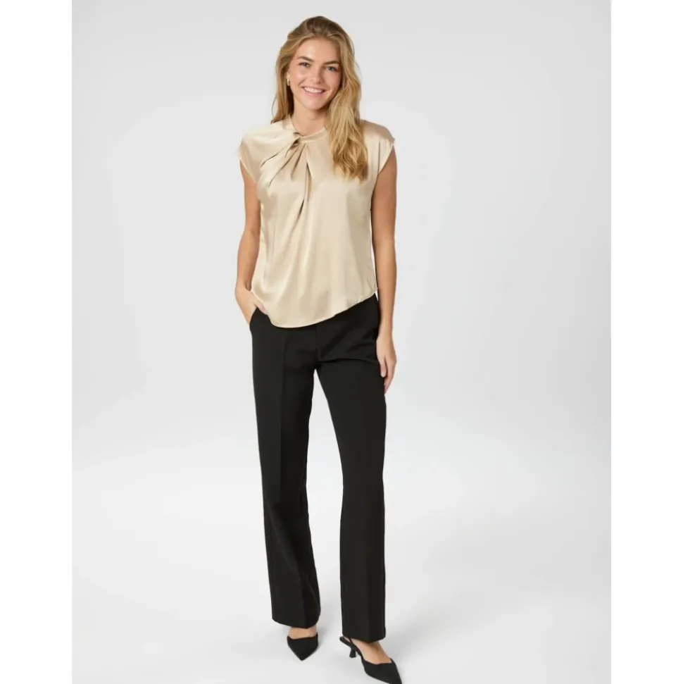 Fleur Drapy Satinbluse