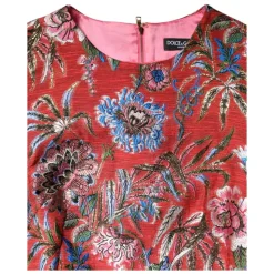 Floral Jacquard A-line Mini Kleid